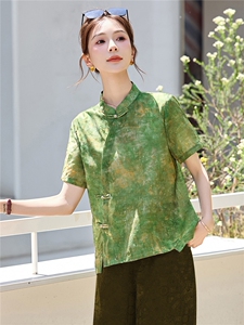 长期有货2026印花上衣女夏季薄款透气中袖衬衫中年妈妈宽松减龄潮图片