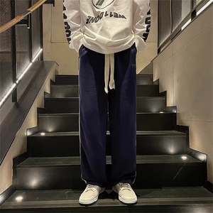 日系藏青色卫裤男春秋季美式hiphop裤子ins高街潮休闲裤K2840-P34图片