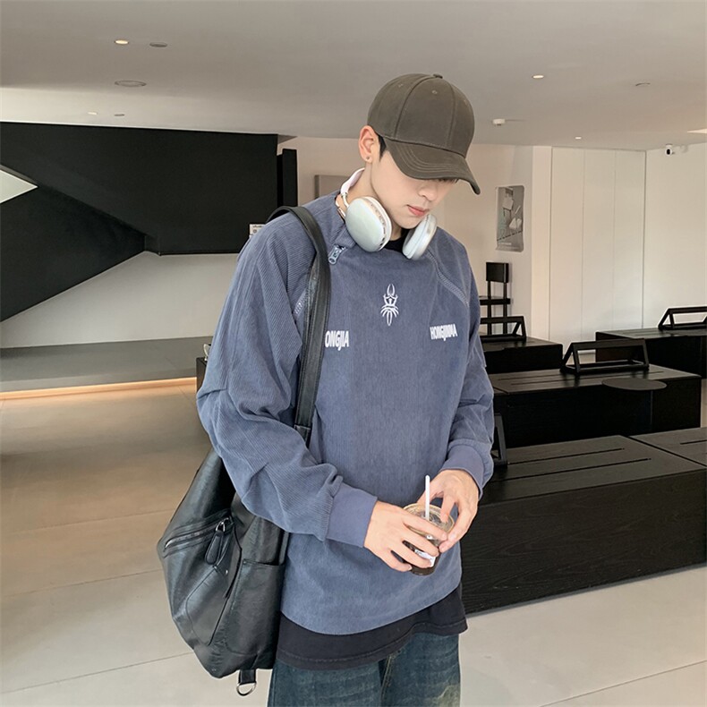 WY100-P50美式灯芯绒全刺绣开叉拉链潮牌卫衣,男装卫衣,星座1501-1