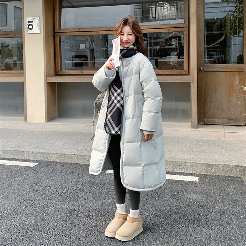 6967数据款现货大货已出90绒长款羽绒配围巾P455-K678,女装羽绒服,2D034