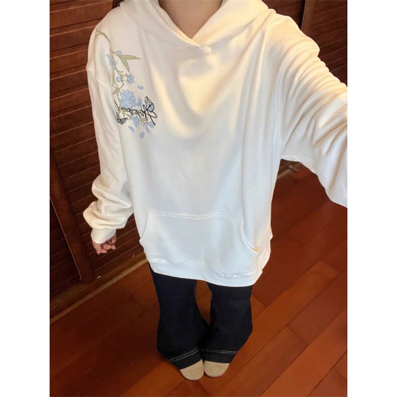 纯棉花卉蝴蝶刺绣连帽卫衣ZW0127-P52,男装卫衣,星座313A(原308A-2)