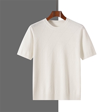 夏季新款简约纯棉菱形块短袖男宽松百搭显瘦时尚休闲上衣，男装T恤，牧绒家园