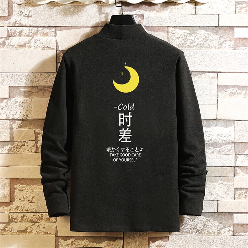 BT40047-P30加绒款-P40 半高领长袖t恤男大码内搭打底衫男 砖墙图片