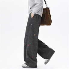 65棉高货退货率15%春季花纹刺绣弯卫裤男春常规P50控8898，男装休闲裤，电商D205