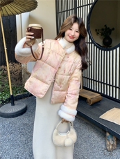 2025年冬季短款新中式短款羽绒服50白鸭绒RF2C290-7802#-P325-K42，女装羽绒服，蝶眷