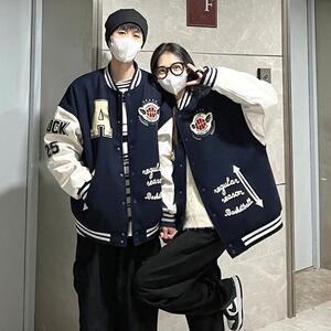 美式棒球服外套女潮秋冬季新款宽松百搭潮夹克JK781-P65图片