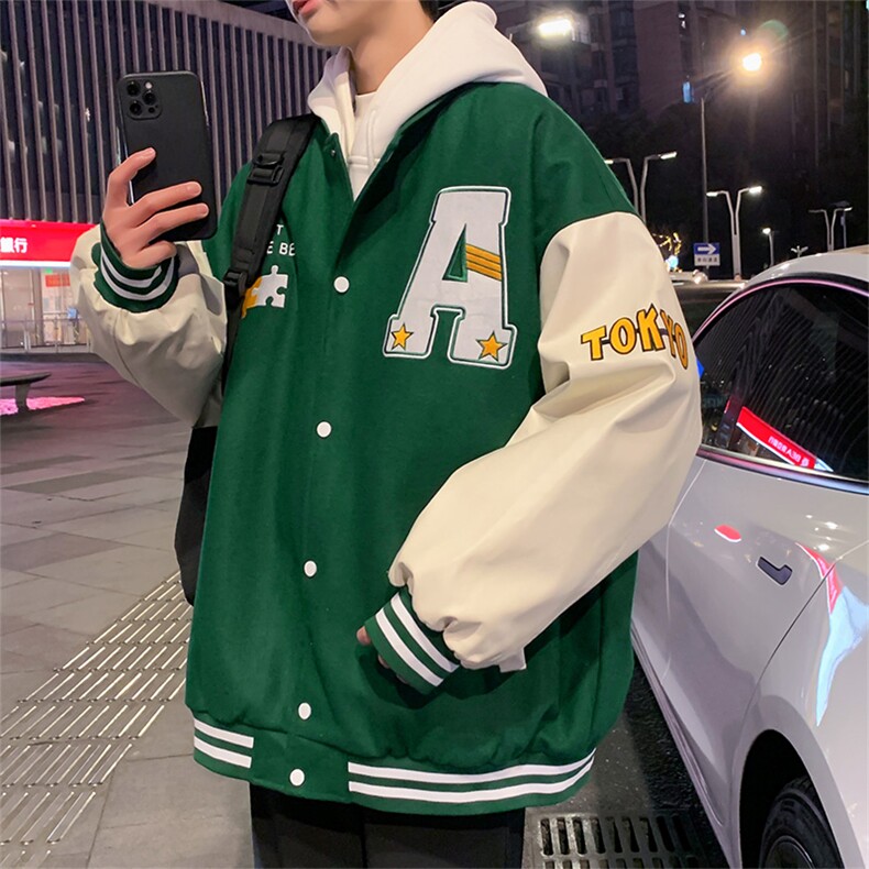 秋款棒球服夹克外套男潮牌潮流字母刺绣情侣学生22120-P78控128,男装夹克,星座717