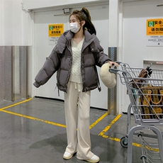 2023冬季新款韩版时尚百搭收腰抽绳加厚连帽羽绒服白鸭绒外套女，女装羽绒服，辉之琳