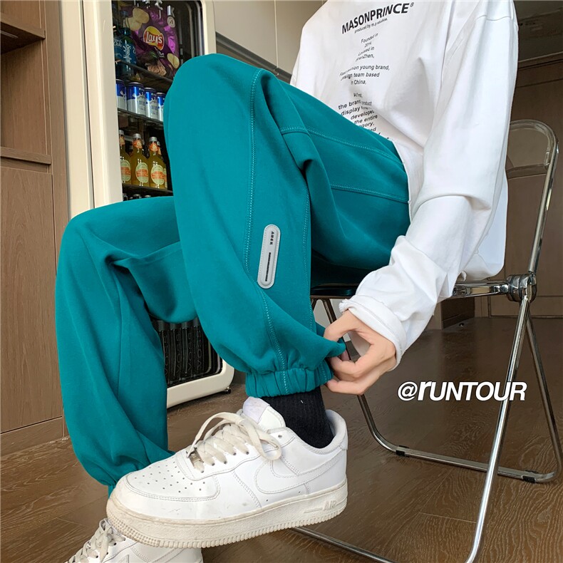 重磅束脚卫裤男秋季潮牌长裤宽松运动休闲裤子A166-YK029-P50控68,男装休闲裤,电商A166
