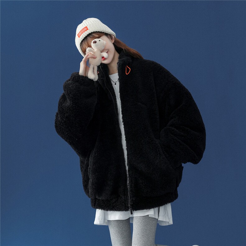 1中性风冬季宽松百搭棉服男羊羔毛情侣棉衣男外套男7956P105控149，女装棉衣/棉服，星座226-2