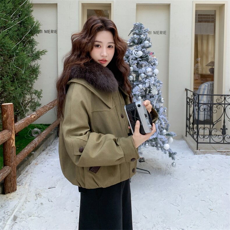 新款现货白鸭绒羽绒服女2025冬新款时尚洋气显瘦保暖外套派克服,女装羽绒服,韩然一族