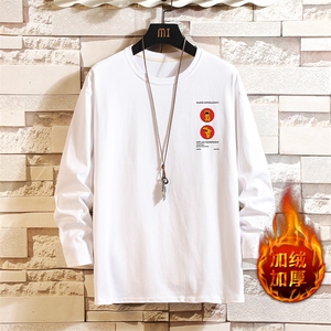 TX3093-P25加绒P35 纯长袖t恤男大码圆领打底衫体恤上衣服图片