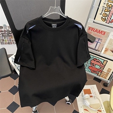 美式潮牌条纹解构短袖T恤男夏季cleanfit小众简约设计感YW134P42，男装T恤，星座1013-1