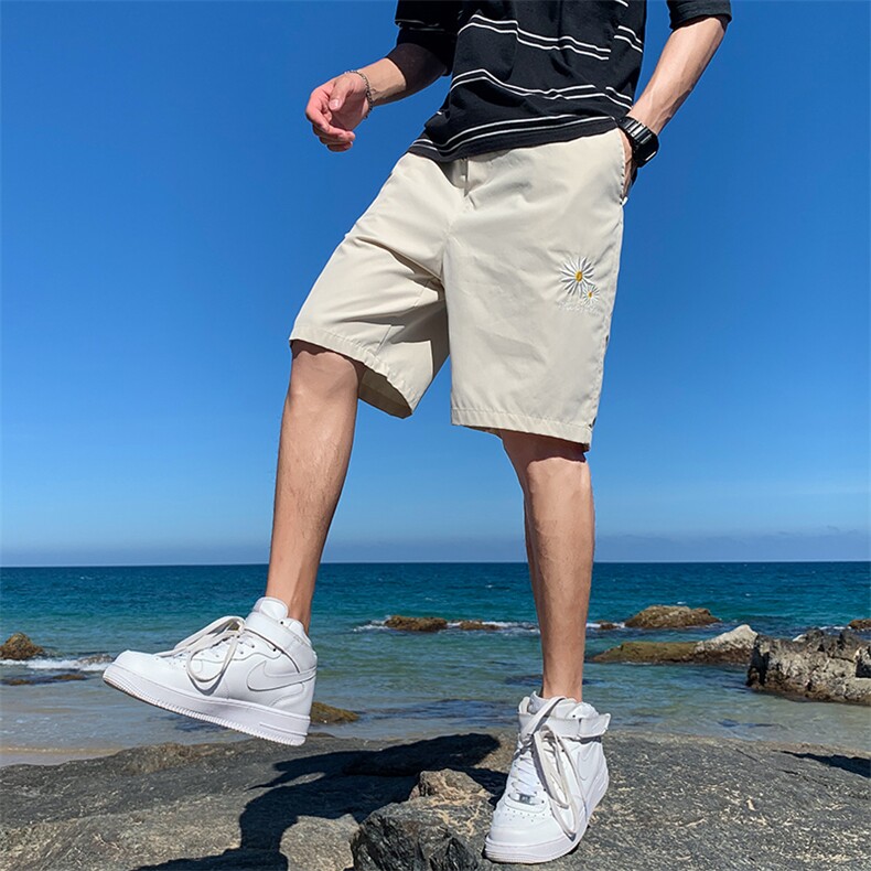 韩版休闲印花潮流短裤男宽松小清新大码中裤五分裤,男装休闲裤,电商C305A