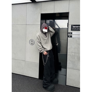 【有货】C80LL-特P40 假两件拼接针织连帽卫衣外套男图片