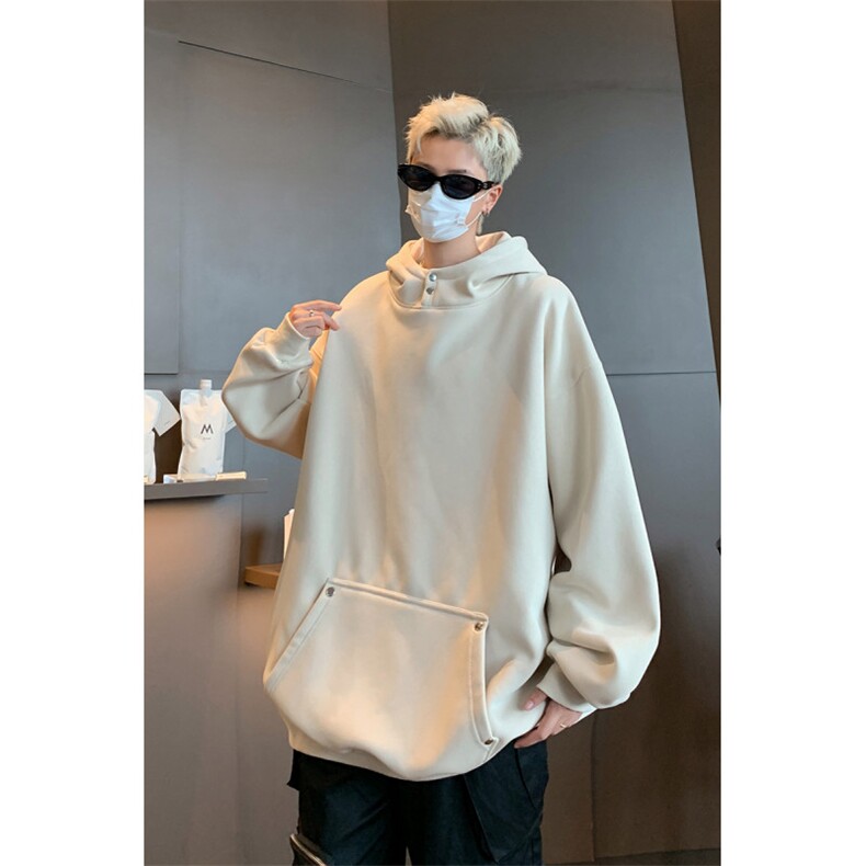 得物二开卫衣重磅华棉光板连帽卫衣B386-DB53-批48，男装卫衣，电商B386