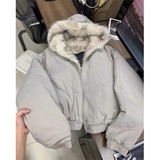毛茸茸座山雕连帽夹克棉服男女冬季加厚短款工装外套MF914，男装夹克，星座1116A（原606A-3）