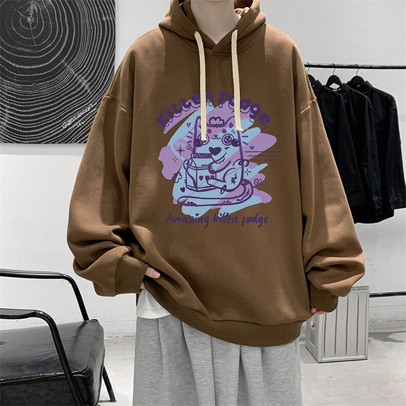 纯棉连帽卫衣男大码运动帽衫宽松薄WY2317-P35加绒款-P40,男装卫衣,电商A040