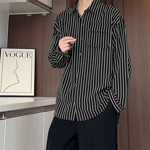 1506/QC0680/P34长袖衬衫日系港风衬衣男生夏季潮流百搭休闲外套图片