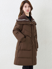 羽绒棉服女中长款2025冬季新款韩版收腰显瘦减龄时尚加厚外套棉袄，女装棉衣/棉服，琦鑫阁（原依鑫阁）