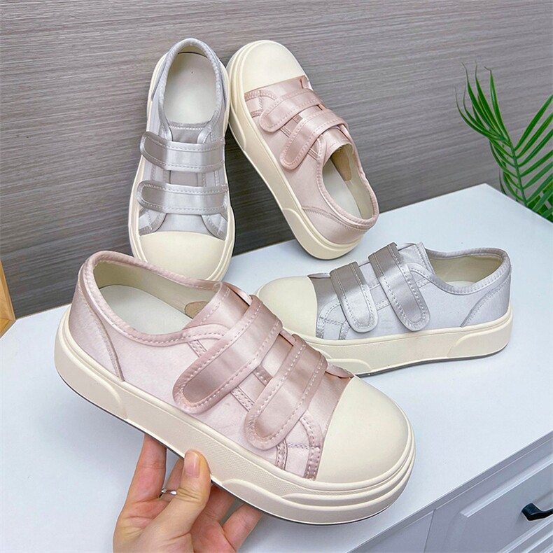 魔术贴小白鞋女2024春季新款厚底简约休闲鞋女圆头单鞋百搭鞋子女，女鞋单鞋，电商A223