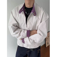 解构拼接格子立领夹克JK0152-P70，男装夹克，星座313A(原308A-2)