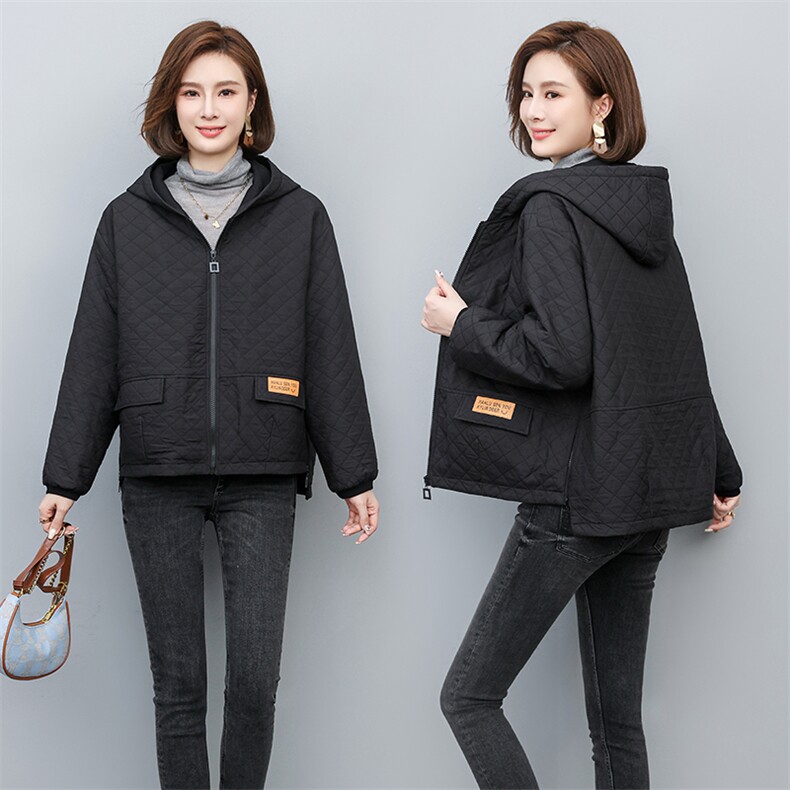 2023冬季连帽时尚休闲夹棉加厚保暖舒适外套，女装棉衣/棉服，独衣靓