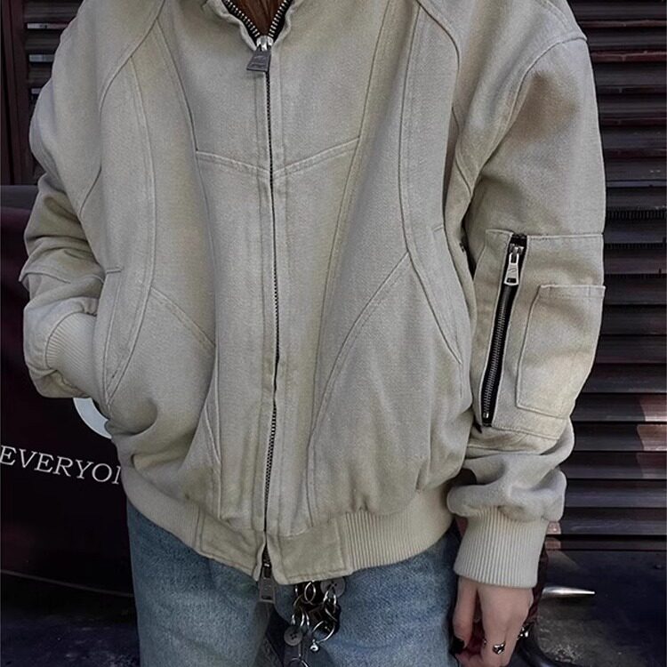 网图帆布水洗夹克美式复古短款cleanfit座山雕连帽外套B939-P105,男装夹克,星座1001-1