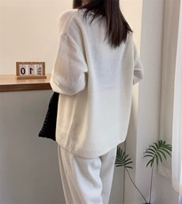 欧美衫女高级感一字领宽松韩版针织衫秋冬新款打底衫大码毛衣，女装羊毛衫，圣旺供货