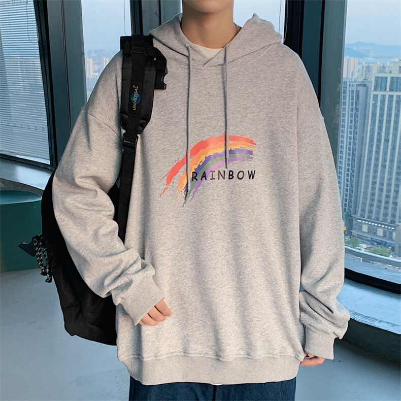 WY2064-P40加绒-P45纯棉连帽卫衣男大码运动帽衫宽松薄外套男,男装卫衣,电商A040