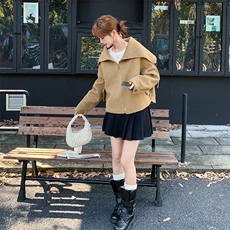 26春款韩系海军领双面羊毛外套2118P230K368，女装毛呢外套，2C219