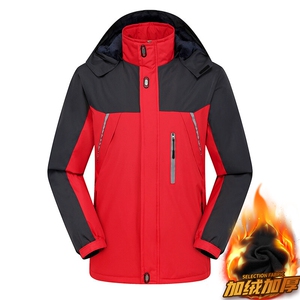 2025冬季保暖加绒加厚反光条登山服冲锋衣男女棉衣外套CF33-P33图片