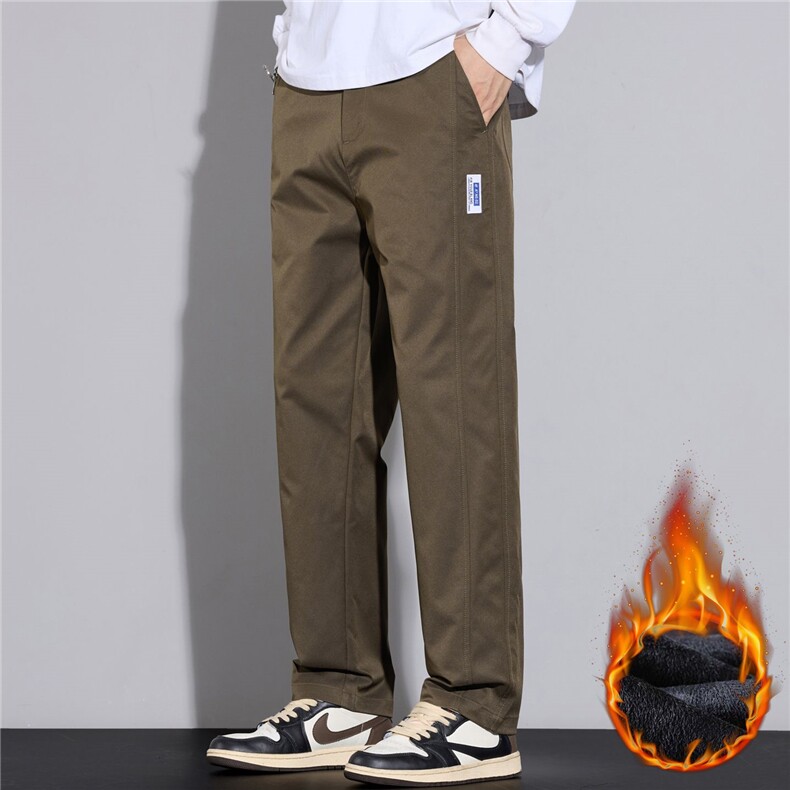 2025男装秋冬新款休闲裤时尚休闲微阔腿厚款保暖加绒裤子轻商务风，男装棉衣，星座224-3