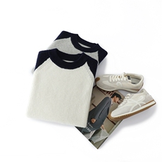 2025年秋季新款七针加厚元宝针针织男士羊毛衫时尚休闲通勤百搭，男装羊毛衫，雪贝坊二店