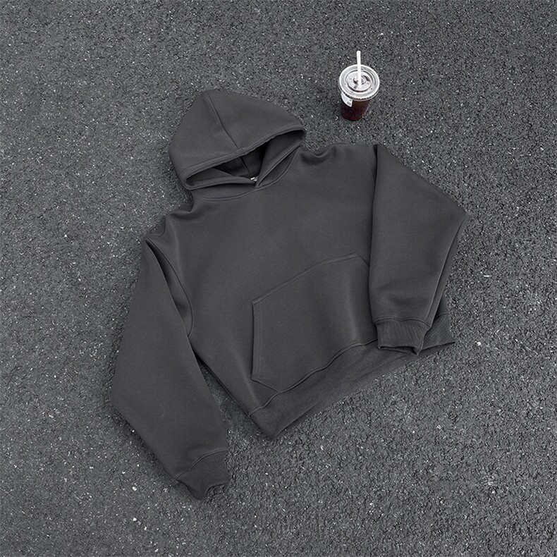 现货短宽纯色连帽boxy版型460克重磅卫衣特P48WY88421,男装卫衣,电商A421