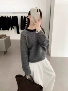高级感韩版休闲通勤百搭针织毛衣图片
