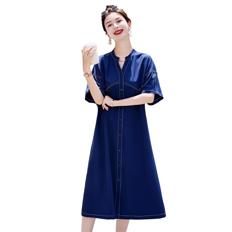 香港代购时尚牛仔连衣裙女2025夏新款洋气收腰系带显瘦中长款裙子,女装连衣裙,慧尚依恋