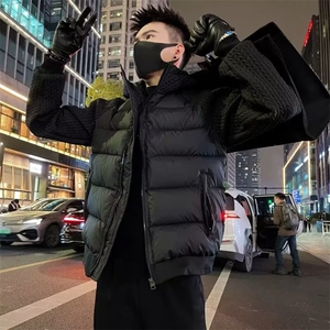 冬新款短款棉服复古ins时尚保暖针织拼接连帽宽松外套TT603 P97图片