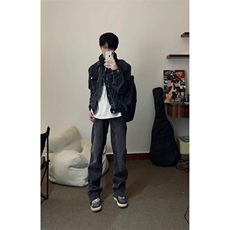 【有货】美式复古蓝色牛仔外套男春秋短款高级感夹克F10HH-特P78，男装夹克，星座1007（原301D）