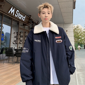 特批P75无差价羊羔绒翻领棉服男中性加棉保暖夹克大码外套 M2931图片