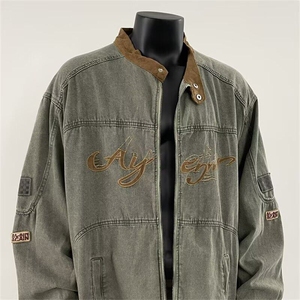 美式赛车服外套男春秋潮牌痞帅宽松休闲立领拉链夹克衫W6009-P82图片