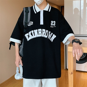 1港风polo衫男潮大码M-5XL情侣风翻领短袖T恤DP7741P45控68图片