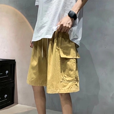 夏季短裤男口袋工装五分裤潮ins宽松沙滩裤休闲运动裤衩K1646-P32，男装休闲裤，星座412-3