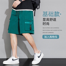 2024新款工装短裤男潮牌ins休闲裤宽松大码中裤五分裤D0613-P40，男装牛仔裤，星座308B-2