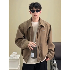 W644-P58 Cleanfit韩版设计感男行政夹克简约百搭斜纹双拉链图片