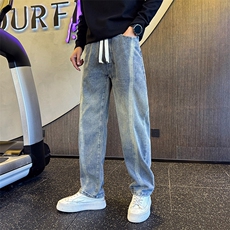 秋冬款加厚牛仔裤男士直筒裤潮牌工装长裤社会小伙潮901N36P58，男装牛仔裤，星座901