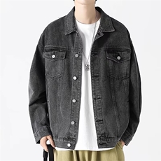 牛仔外套男宽松上衣服痞帅潮流春秋季休闲百搭工装夹克GA8824P56，男装工装外套，星座1013-5