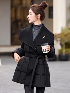 现货90白鸭绒羽绒服女2026年冬季新款中长款休闲羽绒服女图片