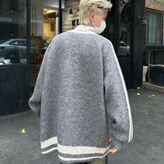 美式复古灰色插肩立领毛衣开衫外套MY326P70，男装针织衫/毛衣，星座1116-2
