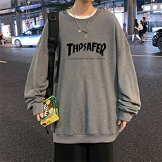 S6007-P28加绒款-P33秋季圆领卫衣男大码韩版宽松长袖外套，男装卫衣，电商A040